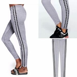 Pink Victoria’s Secret Gray Women's Track Pants with Side Stripe
